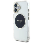 Guess IML MagSafe dėklas iPhone 16 – juodas