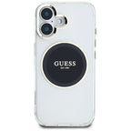 Guess IML MagSafe dėklas iPhone 16 – juodas
