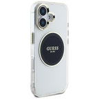 Guess IML MagSafe dėklas iPhone 16 – juodas