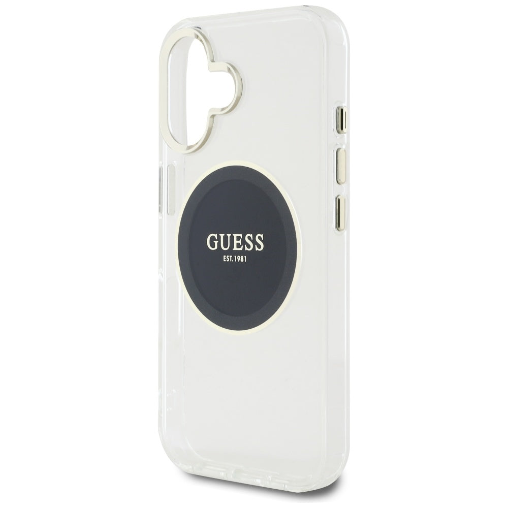 Guess IML MagSafe dėklas iPhone 16 – juodas