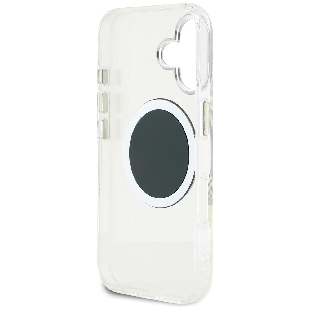 Guess IML MagSafe dėklas iPhone 16 – juodas