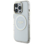 Guess MagSafe dėklas iPhone 16 Pro – baltas