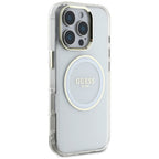 Guess MagSafe dėklas iPhone 16 Pro – baltas