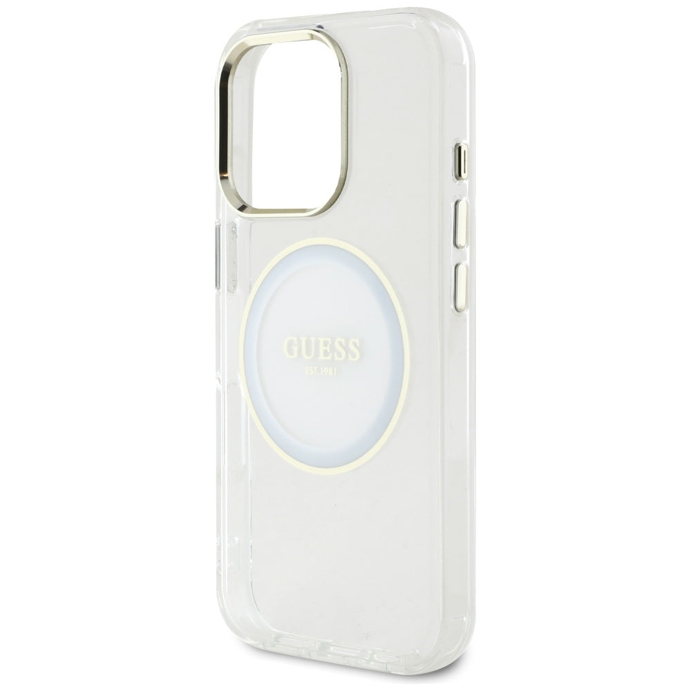 Guess MagSafe dėklas iPhone 16 Pro – baltas