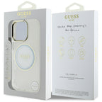Guess MagSafe dėklas iPhone 16 Pro – baltas