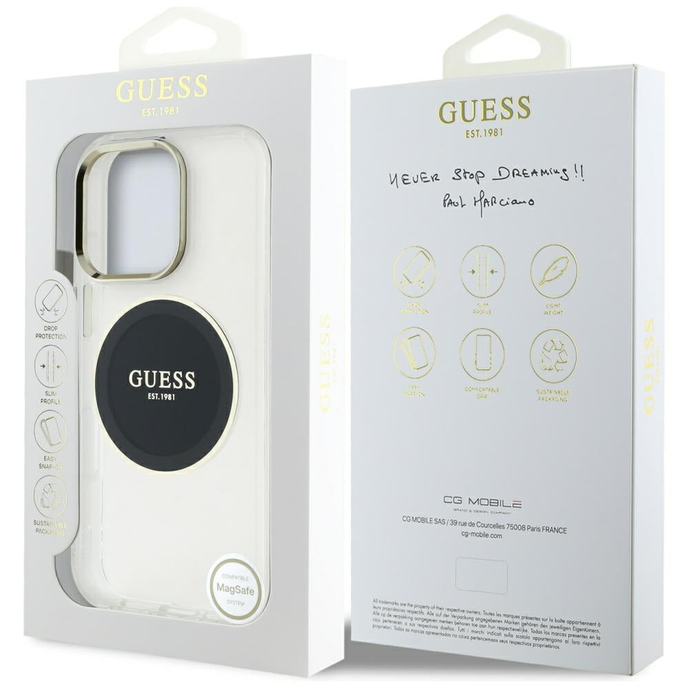 Guess MagSafe dėklas iPhone 16 Pro – juodas -- iPhone 16 Pro