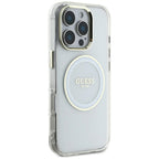 Guess MagSafe dėklas iPhone 16 Pro Max – baltas