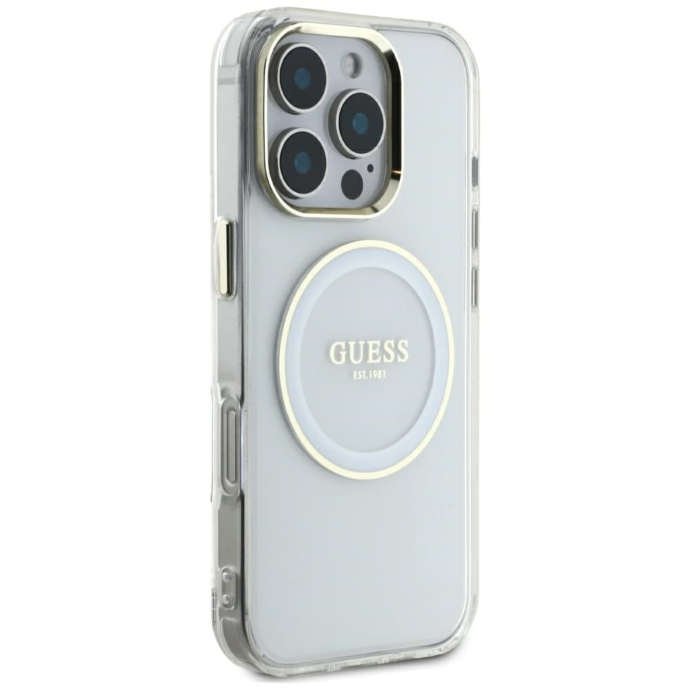 Guess MagSafe dėklas iPhone 16 Pro Max – baltas