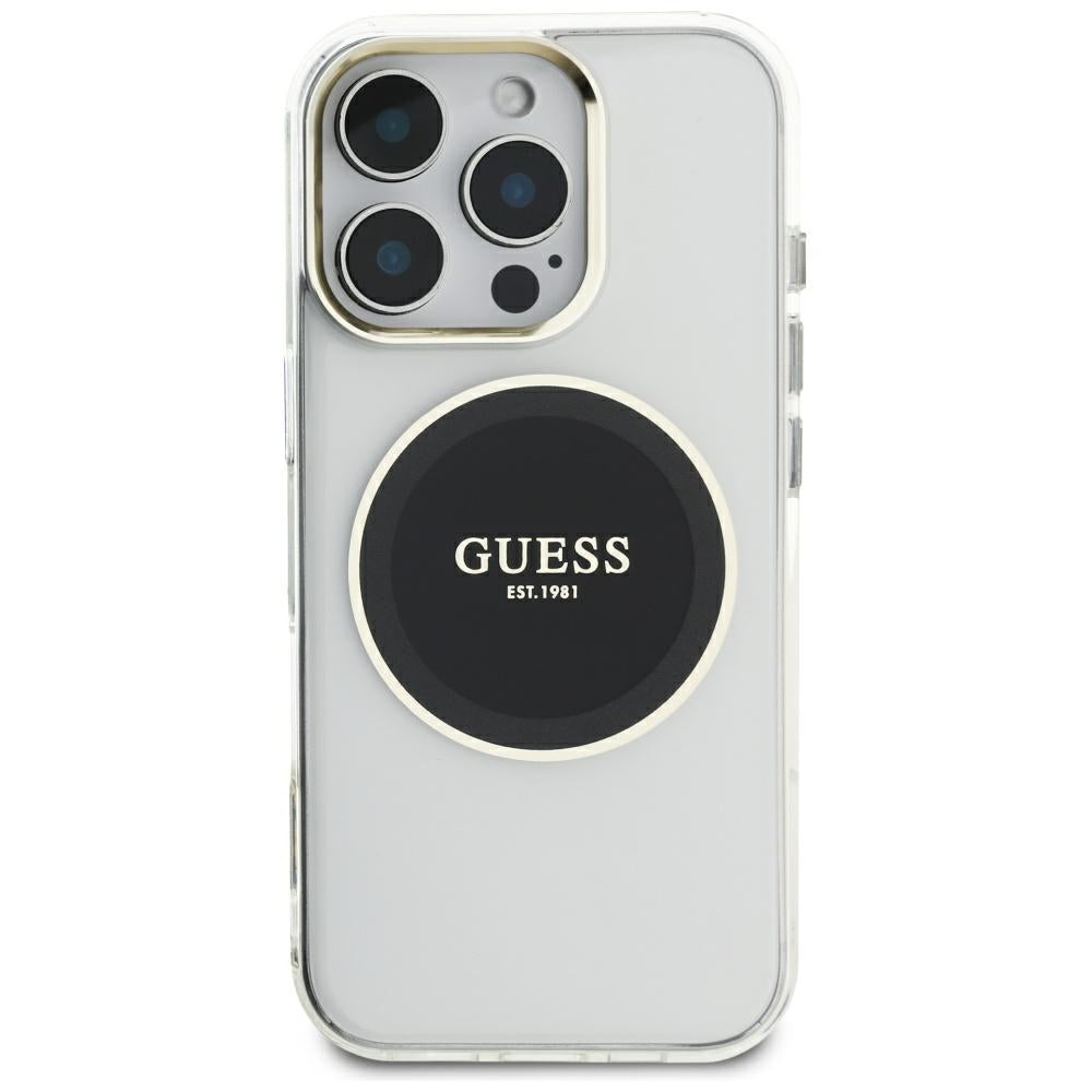Guess MagSafe dėklas iPhone 16 Pro Max – juodas