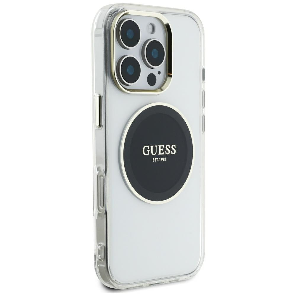 Guess MagSafe dėklas iPhone 16 Pro Max – juodas