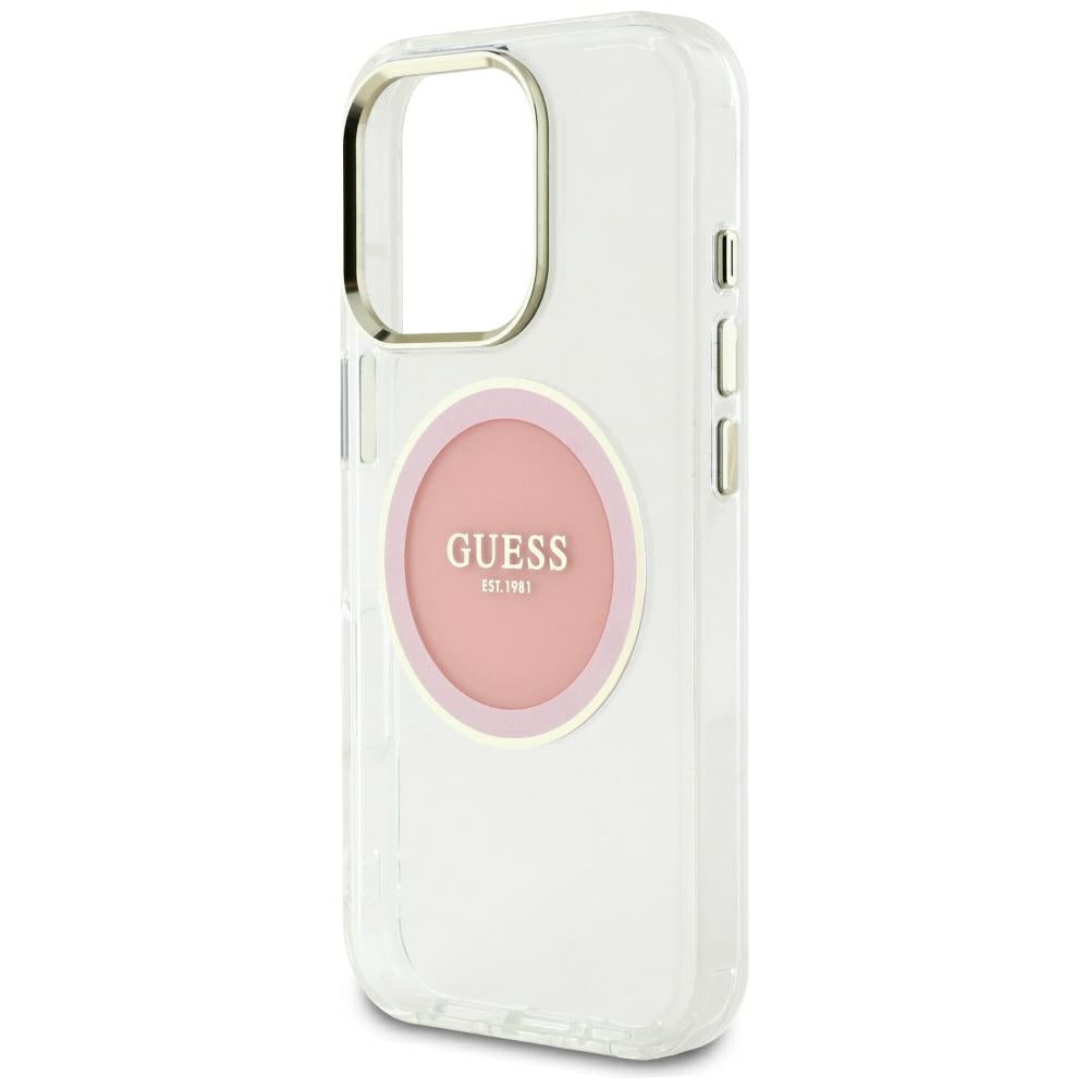 Guess MagSafe dėklas iPhone 16 Pro Max – rožinis