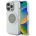 Guess MagSafe dėklas iPhone 16 Pro Max – pilkas