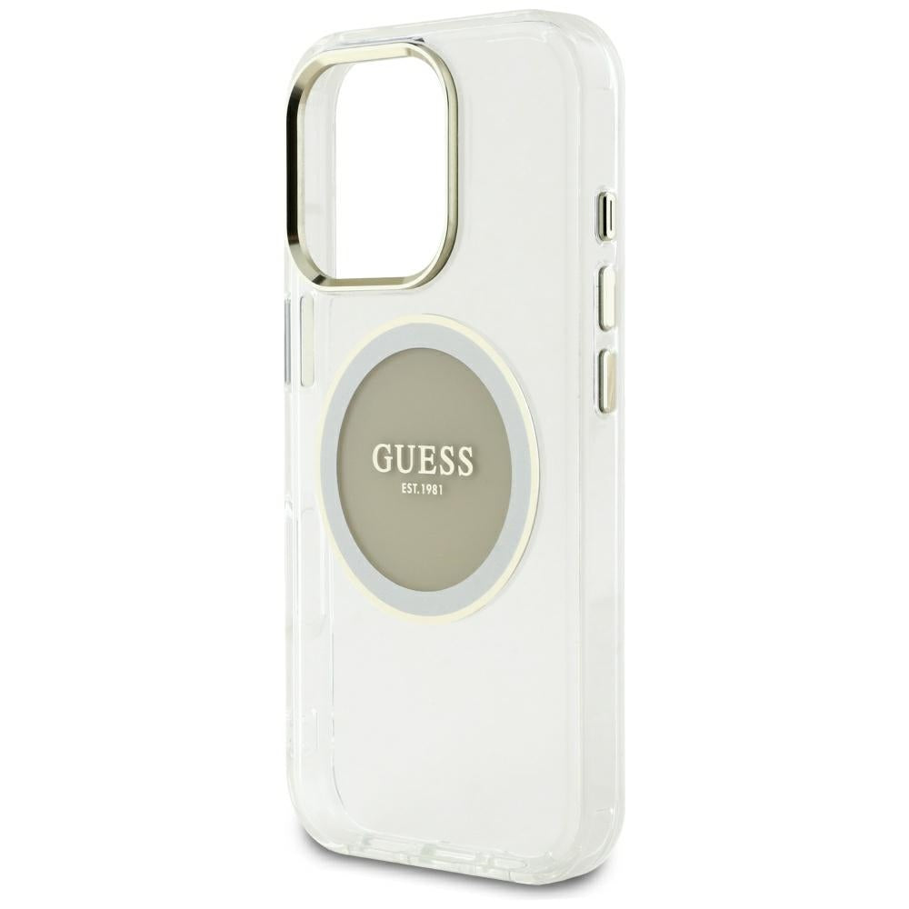 Guess MagSafe dėklas iPhone 16 Pro Max – pilkas