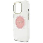 Guess MagSafe dėklas iPhone 16 Pro – rožinis