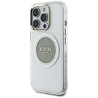 Guess MagSafe dėklas iPhone 16 Pro – pilkas