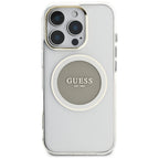 Guess MagSafe dėklas iPhone 16 Pro – pilkas
