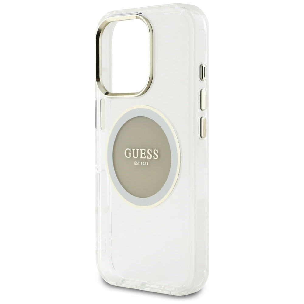 Guess MagSafe dėklas iPhone 16 Pro – pilkas