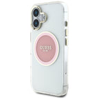 Guess MagSafe dėklas iPhone 16 – rožinis