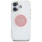 Guess MagSafe dėklas iPhone 16 – rožinis