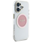 Guess MagSafe dėklas iPhone 16 – rožinis