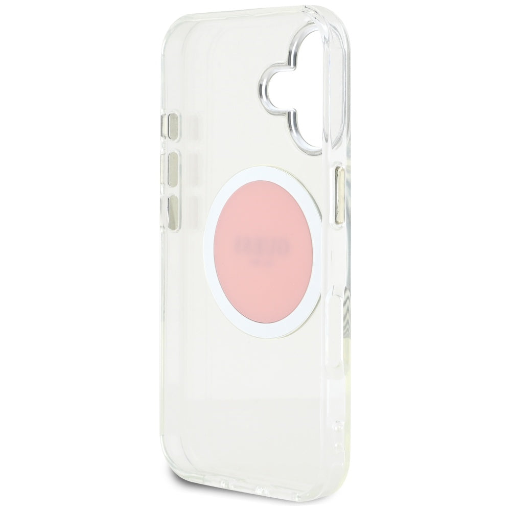 Guess MagSafe dėklas iPhone 16 – rožinis