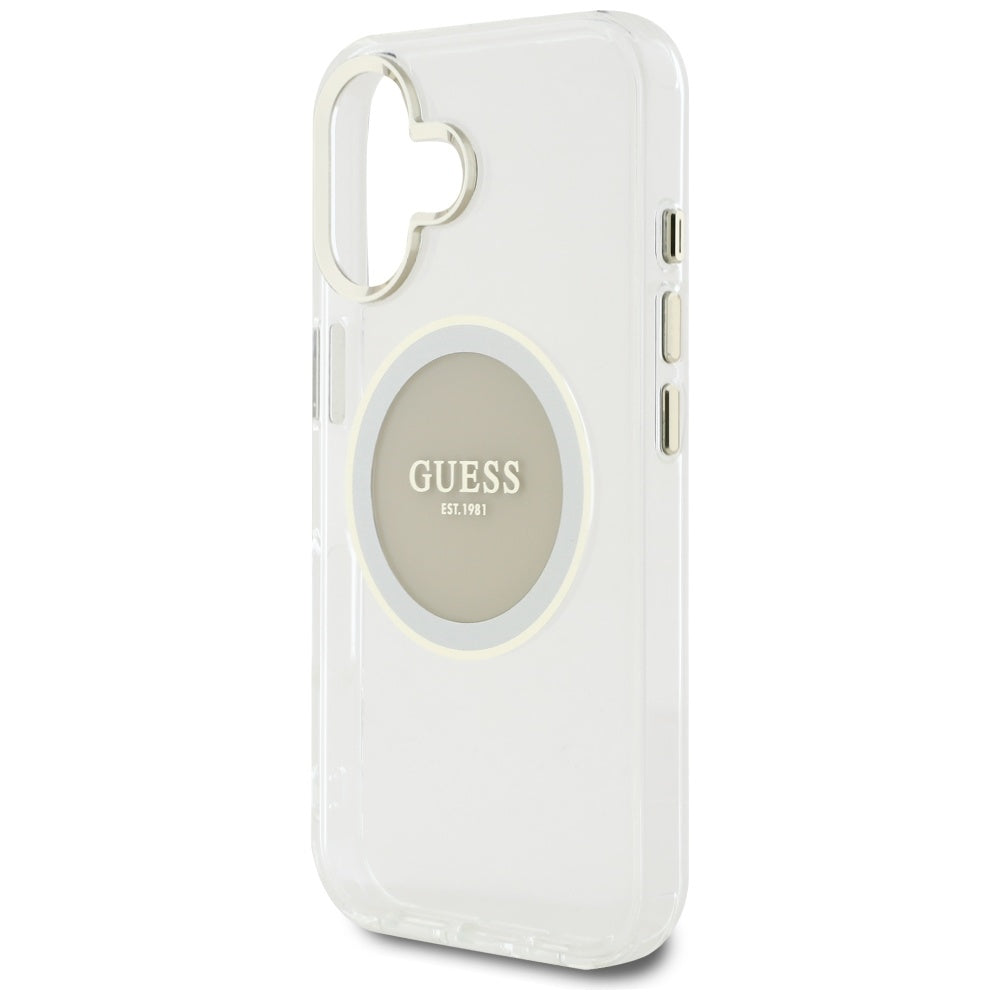 Guess MagSafe dėklas iPhone 16 – pilkas