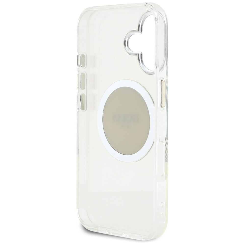 Guess MagSafe dėklas iPhone 16 – pilkas