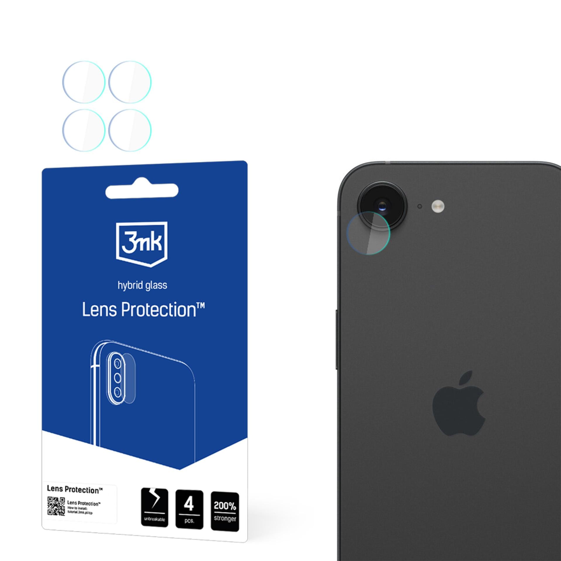 3mk Lens Protection hibridinis stiklas skirtas Apple iPhone 16E kameros objektyvui -- iPhone 16E