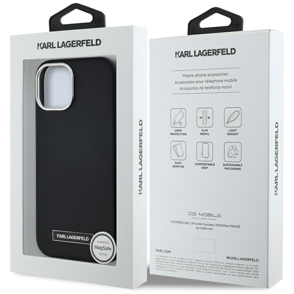 Karl Lagerfeld MagSafe dėklas iPhone 15 – juodas
