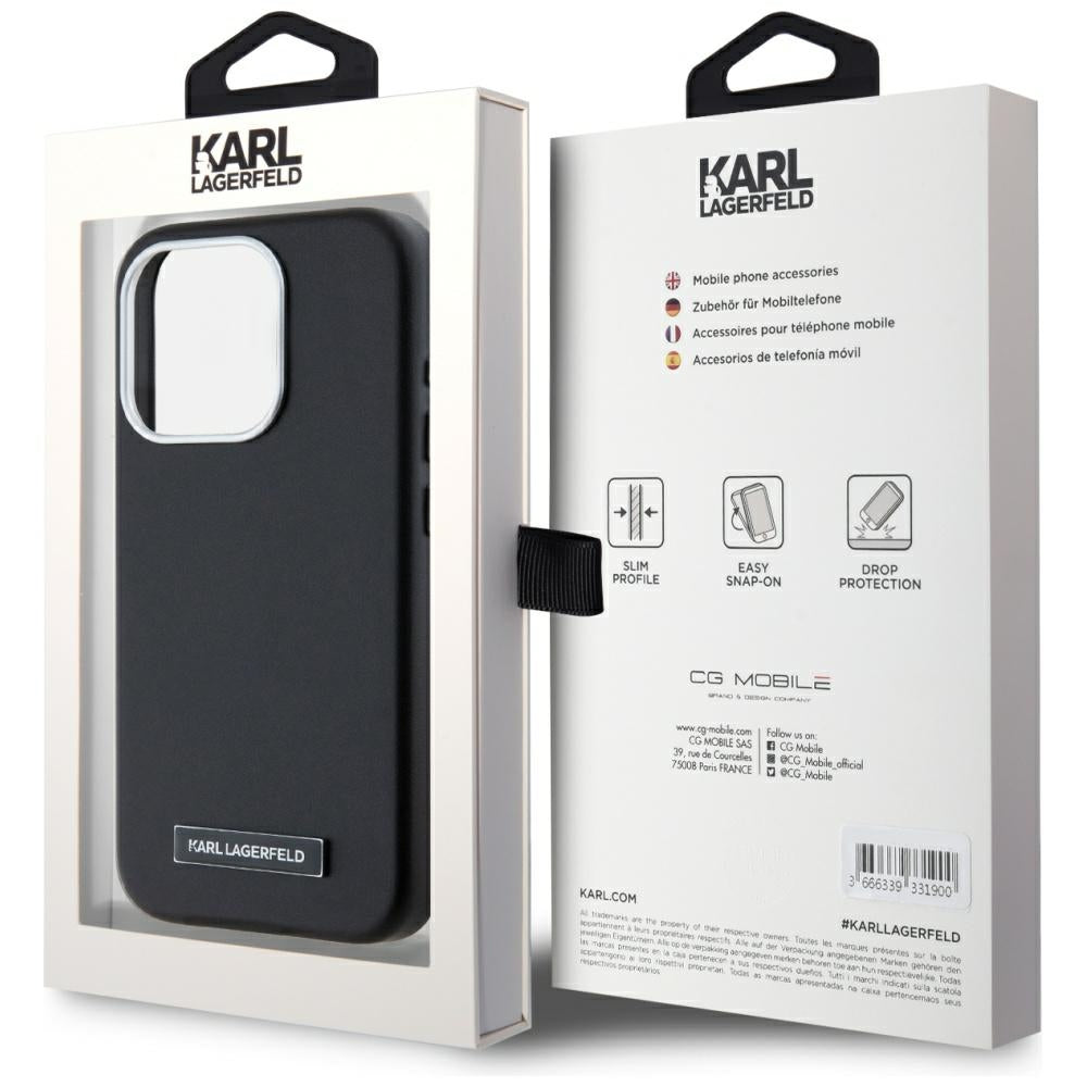 Karl Lagerfeld MagSafe dėklas iPhone 15 Pro Max – juodas