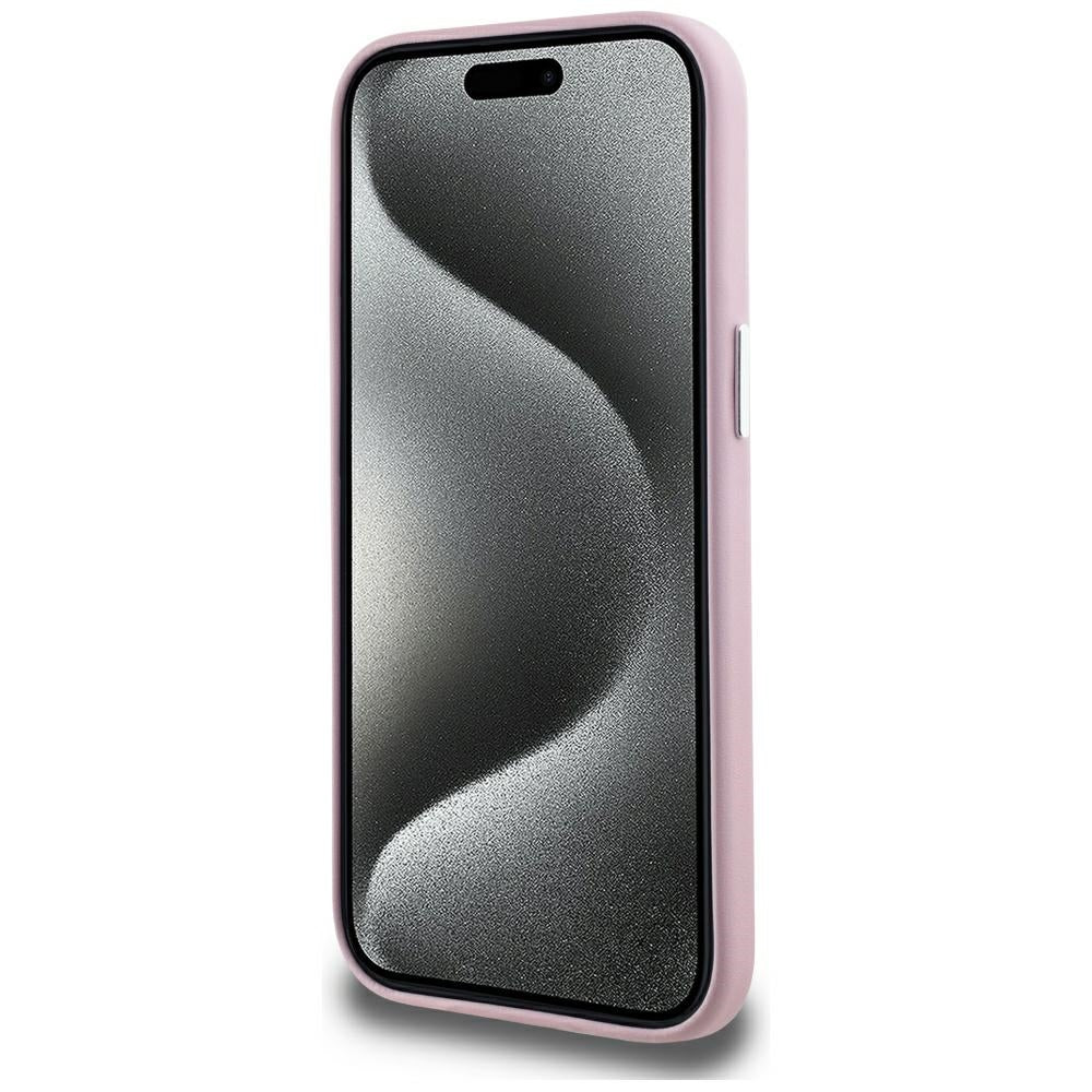 Karl Lagerfeld MagSafe dėklas iPhone 15 – rožinis