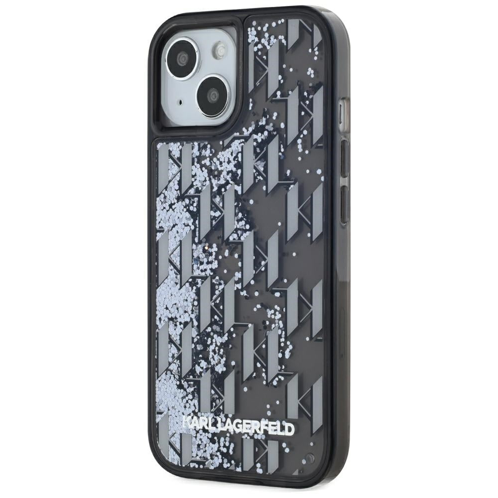 Karl Lagerfeld dėklas iPhone 15 – juodas, blizgučiai -- iPhone 15