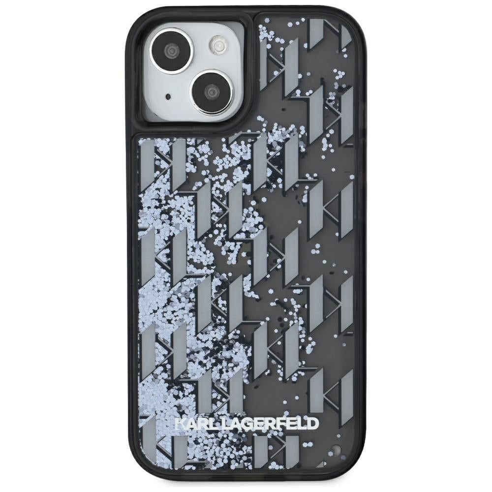 Karl Lagerfeld dėklas iPhone 15 – juodas, blizgučiai -- iPhone 15
