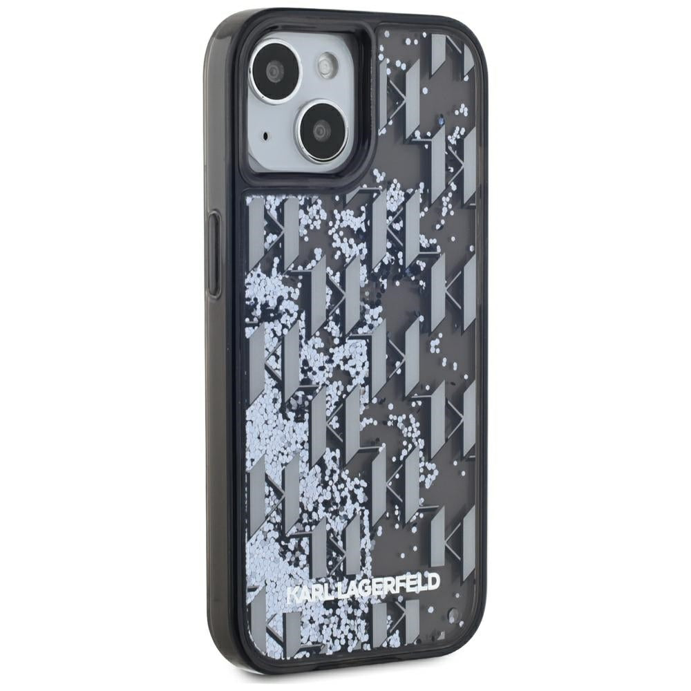 Karl Lagerfeld dėklas iPhone 15 – juodas, blizgučiai -- iPhone 15