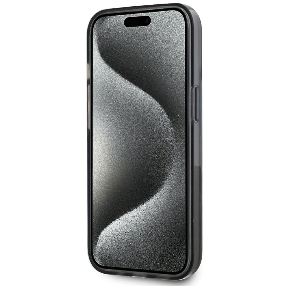 Karl Lagerfeld dėklas iPhone 15 – juodas, blizgučiai -- iPhone 15