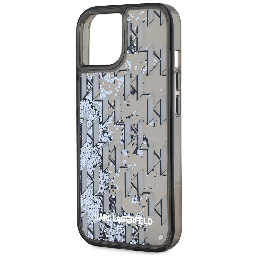Karl Lagerfeld dėklas iPhone 15 – juodas, blizgučiai -- iPhone 15