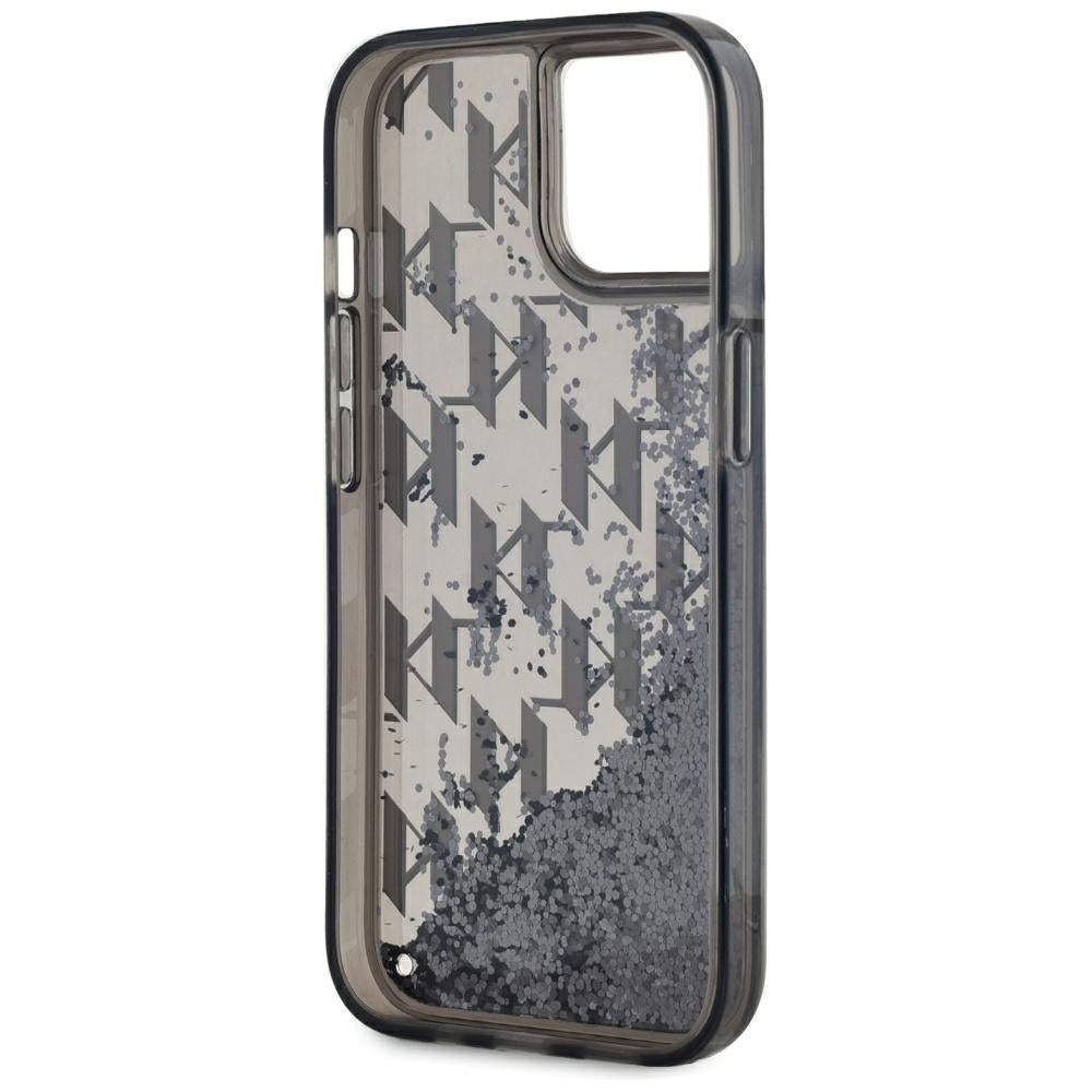 Karl Lagerfeld dėklas iPhone 15 – juodas, blizgučiai -- iPhone 15