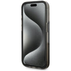 Karl Lagerfeld dėklas iPhone 15 Pro – juodas, blizgučiai