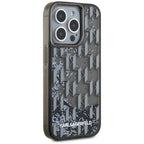 Karl Lagerfeld blizgus dėklas iPhone 15 Pro Max – juodas