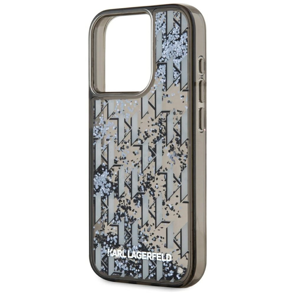 Karl Lagerfeld blizgus dėklas iPhone 15 Pro Max – juodas