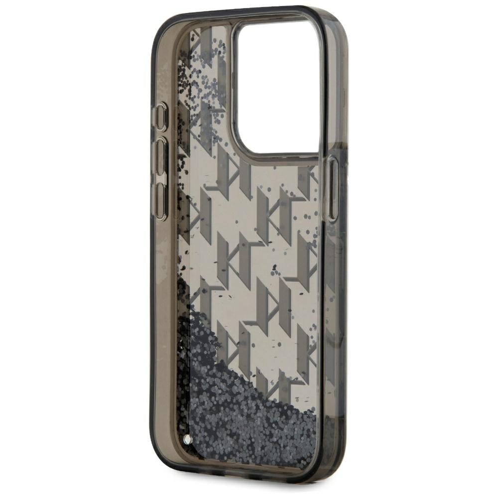 Karl Lagerfeld blizgus dėklas iPhone 15 Pro Max – juodas