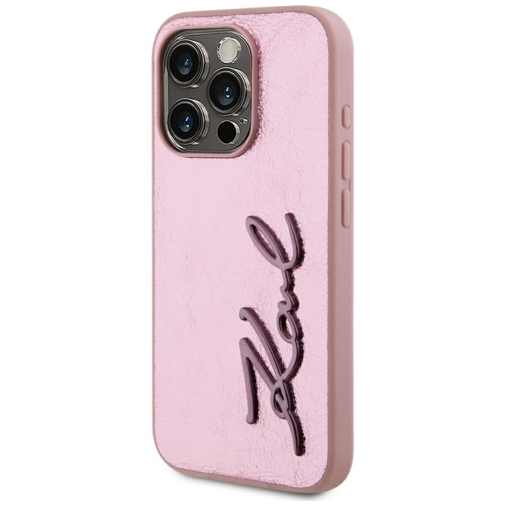 Karl Lagerfeld dėklas iPhone 15 Pro Max – rožinis