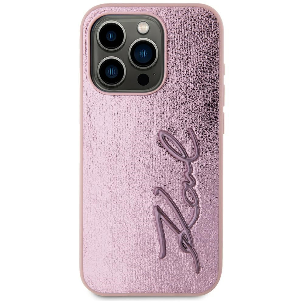 Karl Lagerfeld dėklas iPhone 15 Pro Max – rožinis