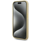 Karl Lagerfeld Wrinkled Metal Signature dėklas iPhone 15 Pro – auksinis -- iPhone 15 Pro
