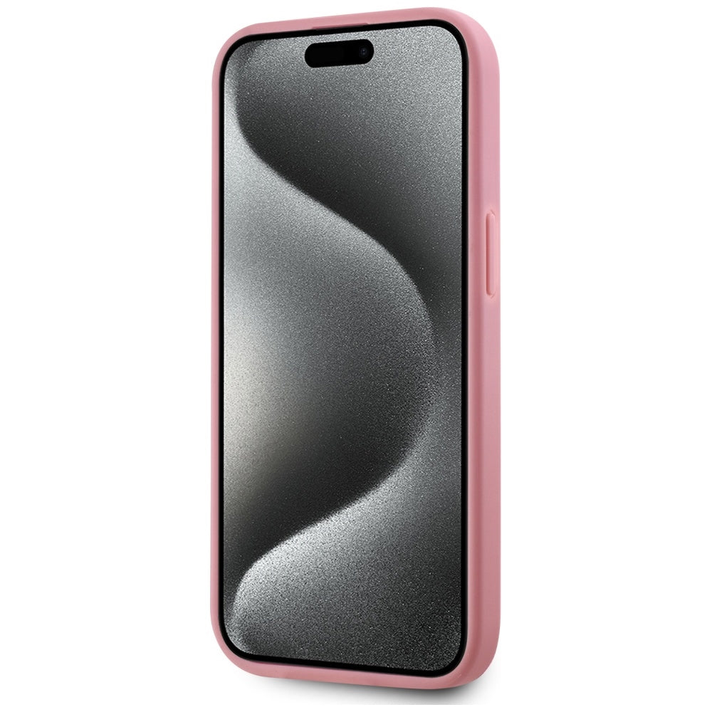 Karl Lagerfeld eko odos dėklas iPhone 15 – rožinis