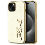 Karl Lagerfeld dėklas iPhone 15 – auksinis