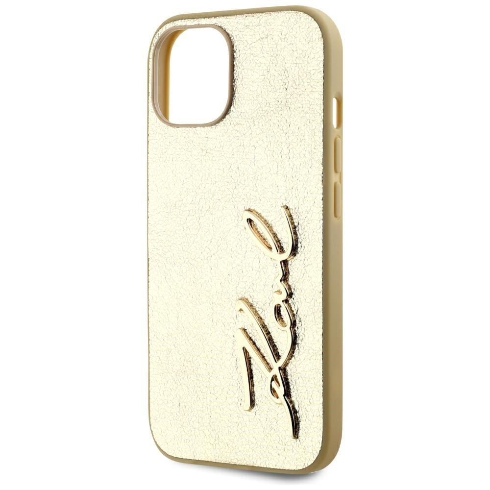 Karl Lagerfeld dėklas iPhone 15 – auksinis