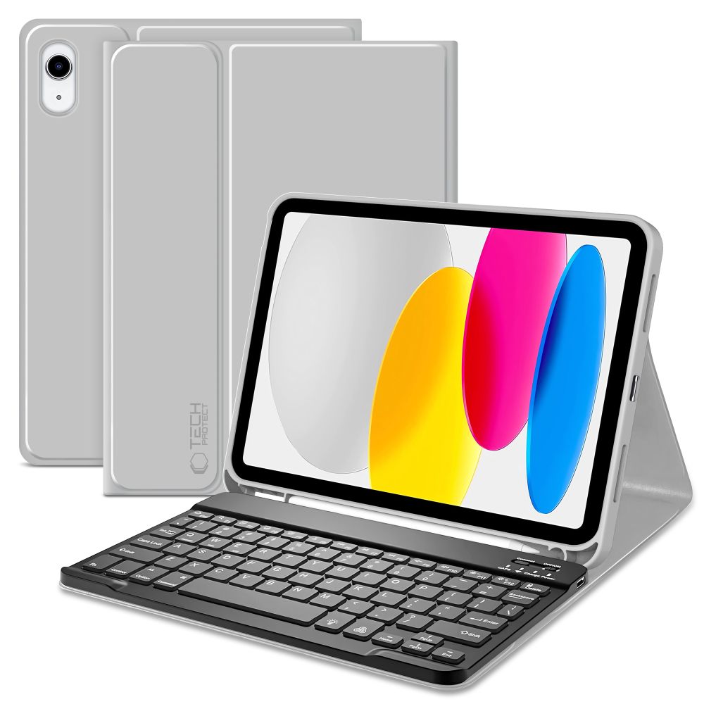 Tech-Protect SC rašiklis + klaviatūros dėklas, skirtas iPad 10.9" 2022 (10th gen.) / 11" 2025 (11th gen.) – pilka