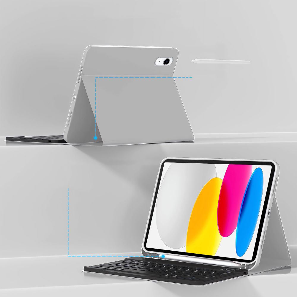 Tech-Protect SC rašiklis + klaviatūros dėklas, skirtas iPad 10.9" 2022 (10th gen.) / 11" 2025 (11th gen.) – pilka