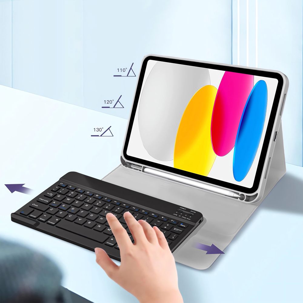 Tech-Protect SC rašiklis + klaviatūros dėklas, skirtas iPad 10.9" 2022 (10th gen.) / 11" 2025 (11th gen.) – pilka